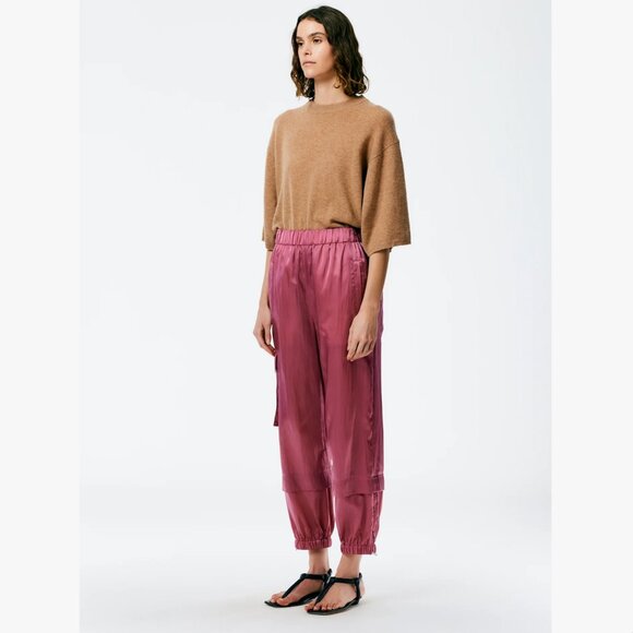 Tibi "Wilt" Silky Nylon Jogger in Rose Pink, size XS - Picture 2 of 8